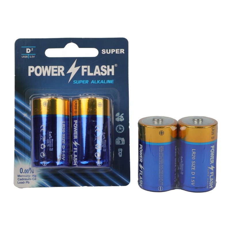 1.5V Lr20 Alkaline Primary Battery Dry Cell Battery D Am1 Lr20 Alkaline Batteries With Card Packing