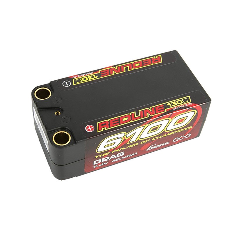 Gens ace Redline Drag racing Series 6100mAh 7.4V 130C 2S2P HardCase Shorty Lipo Battery