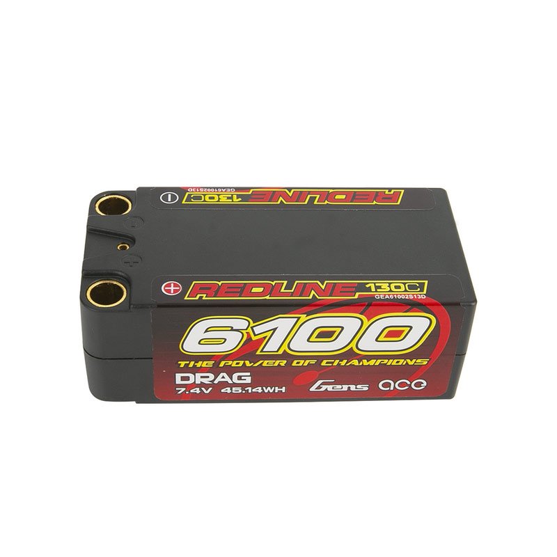 Gens ace Redline Drag racing Series 6100mAh 7.4V 130C 2S2P HardCase Shorty Lipo Battery