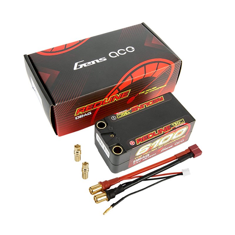 Gens ace Redline Drag racing Series 6100mAh 7.4V 130C 2S2P HardCase Shorty Lipo Battery