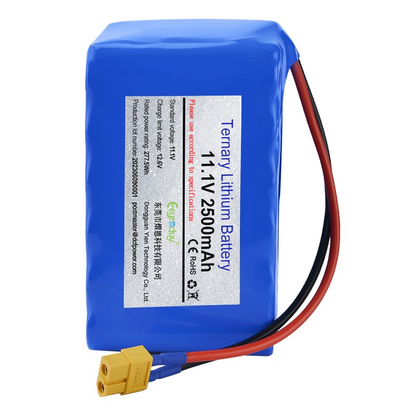 wholesale price 11.1v 2.5Ah custom size rechargeable digital audio battery lithium battery pack