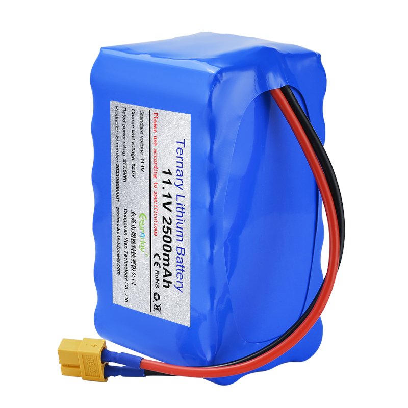 wholesale price 11.1v 2.5Ah custom size rechargeable digital audio battery lithium battery pack