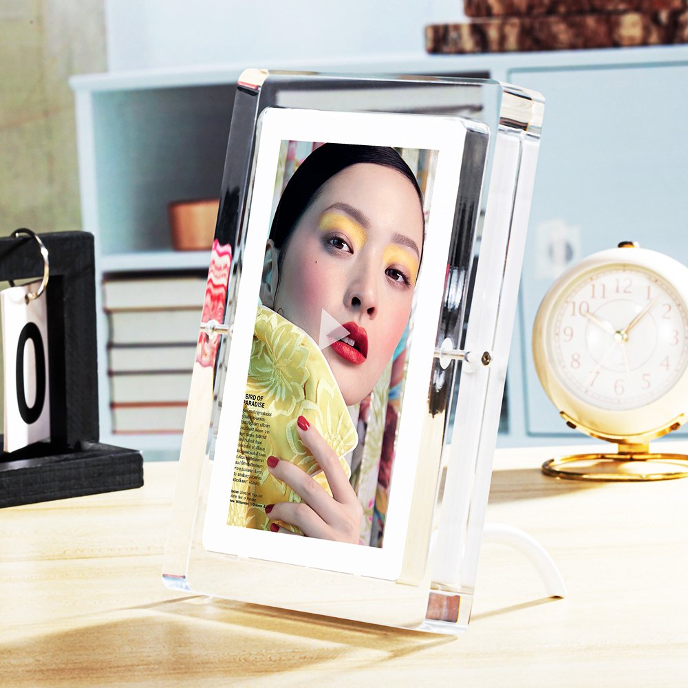 Wireless Wifi Acrylic 7" IPS Digital Photo Frame LCD Picture Frame Upload 1080P Videos Pictures From Iphone or Android Directly