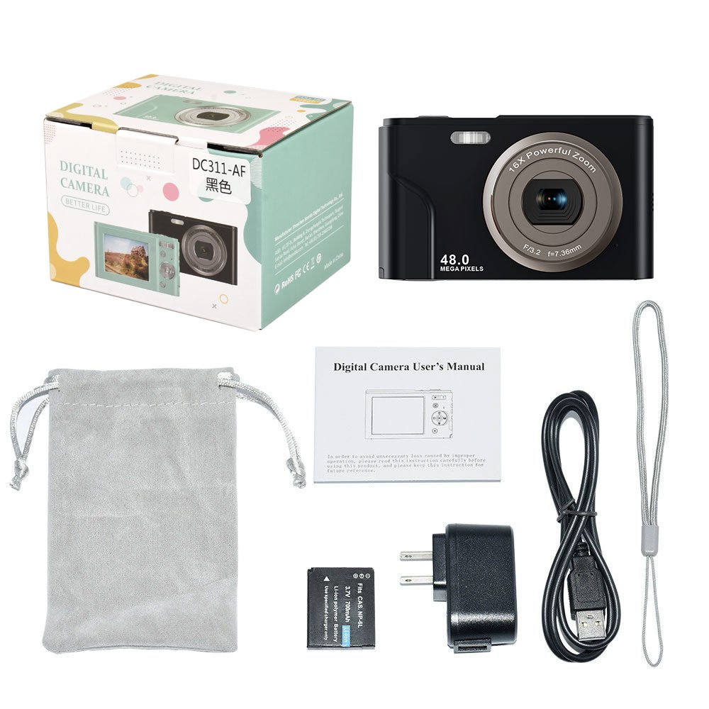 48MP 2.4 inch IPS Digital KAMARA Screen Compact Camera Point and Shoot Digital CCD Camera