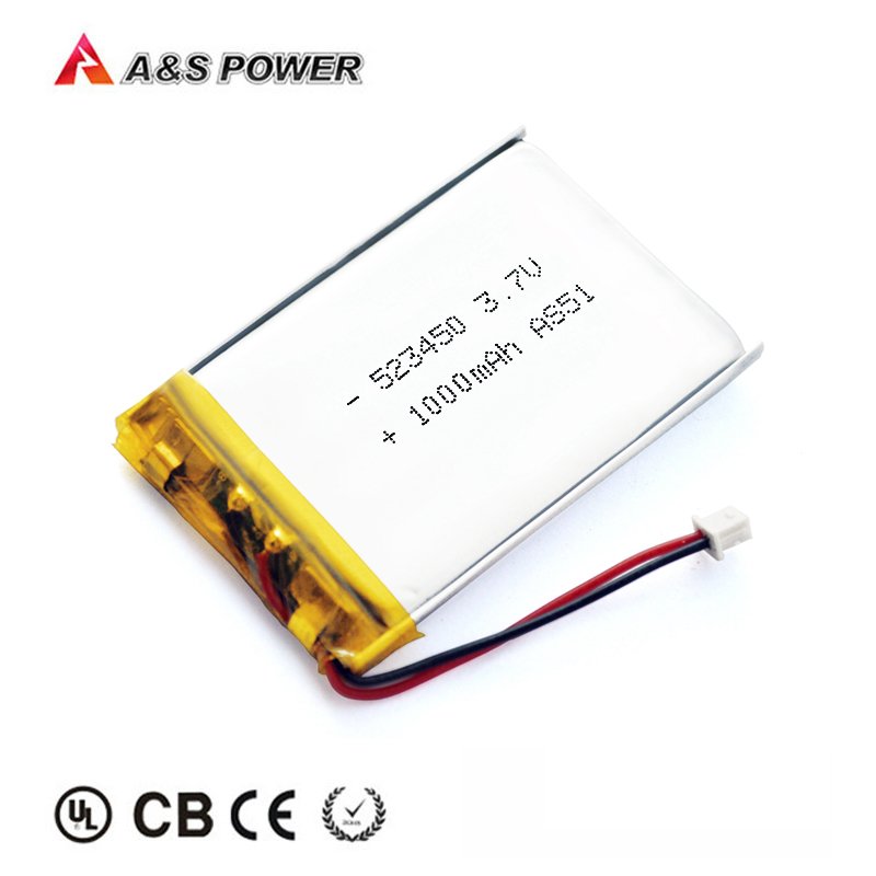 UL1642 KC Rechargeable 2S lipo battery lithium ion 523450 1000mah 7.4v li-polymer battery pack