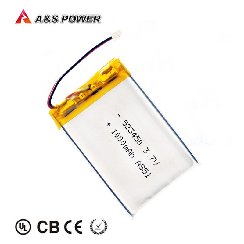 UL1642 KC Rechargeable 2S lipo battery lithium ion 523450 1000mah 7.4v li-polymer battery pack