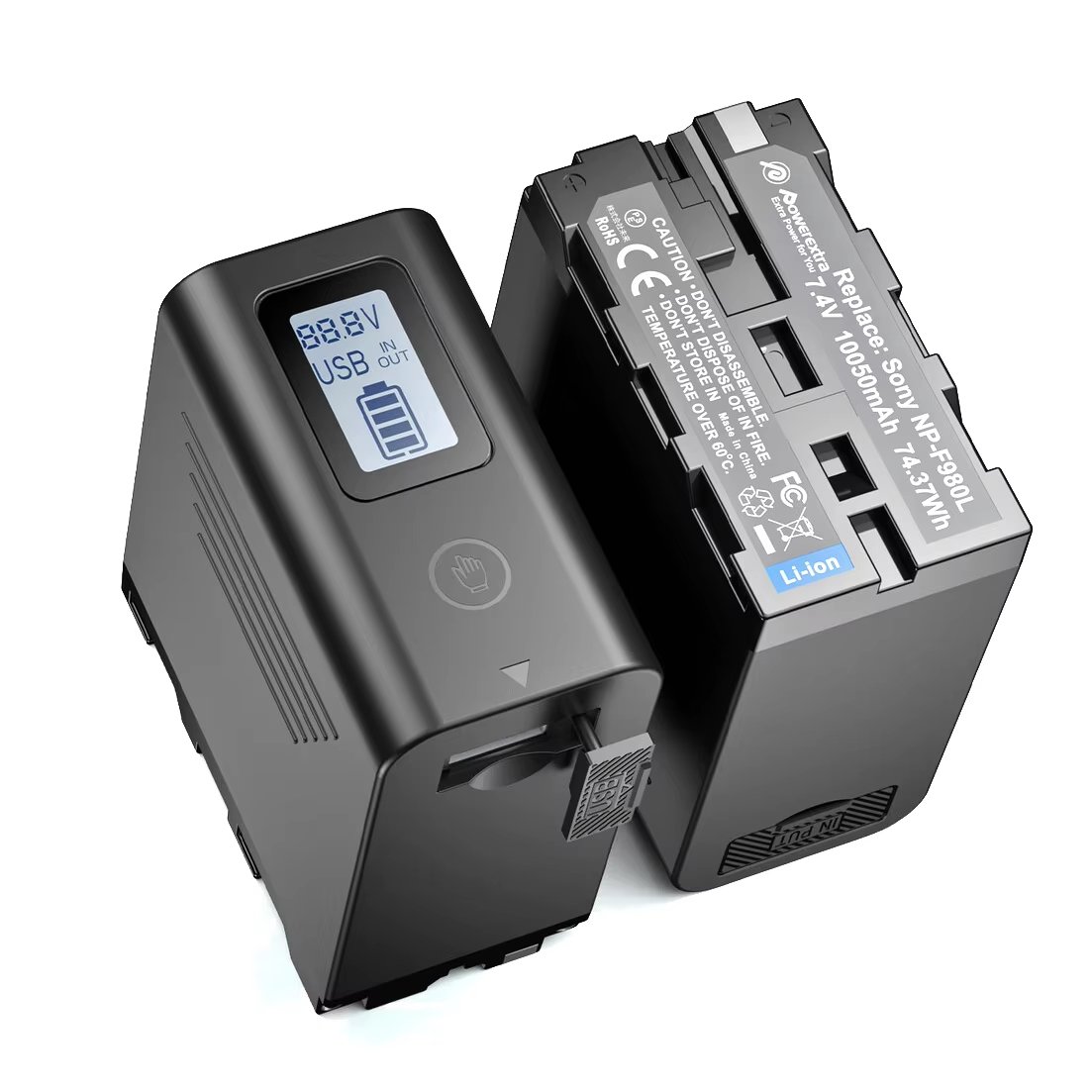 Powerextra Usb C Battery Pack Rechargeable 7.4V 10050mAh USB Output Lithium Camera NP-F970 Battery Packs For Sony