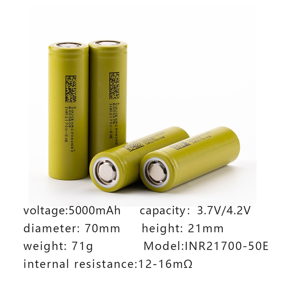 Inr21700-50E Li Ion Cylindrical Cell 21700 3.7V 4000Mah 4800Mah 5000Mah Rechargeable Battery Pack For Rechargeable Device