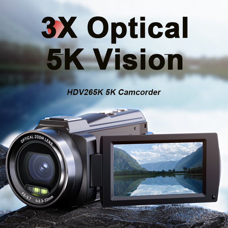 Sinida best 3X Optical handheld high quality sports action dslr 8k digital 5K professional video camera for streaming