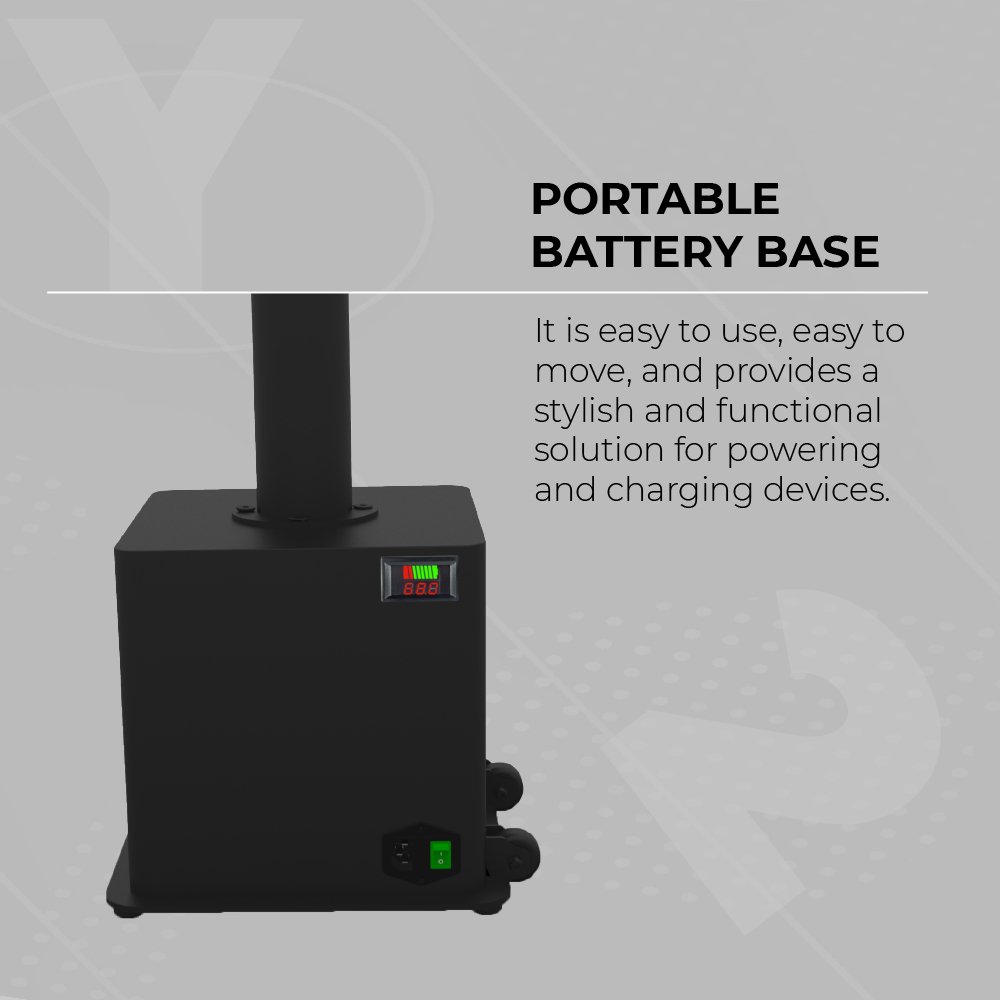 Y2 Power EVA Premium Charging Table with Battery Housing Stand PD 20W commercial charging station with self-retractable cable