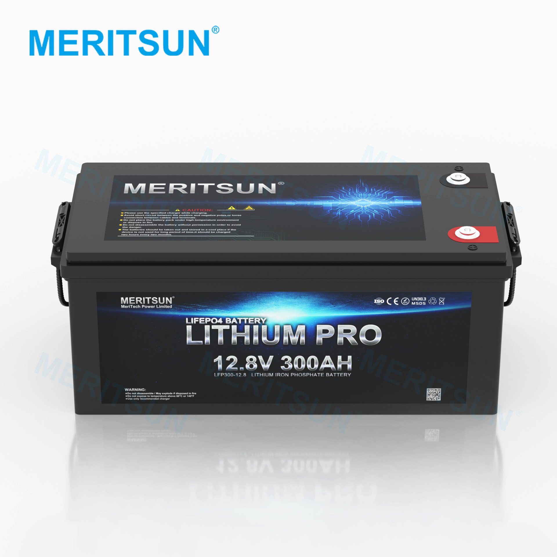 MeritSun Factory Outlet LCD 12V Lifepo4 300ah Lithium Iron Phosphate Battery camping battery