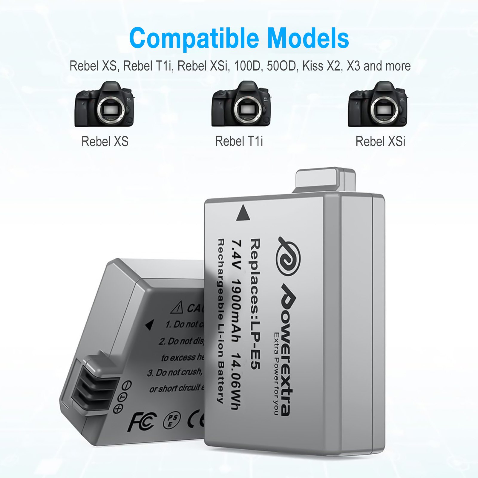 Customize Lithium ion 7.4V 1900mAh LPE5 Rechargeable Digital Camera Battery Pack For Canon