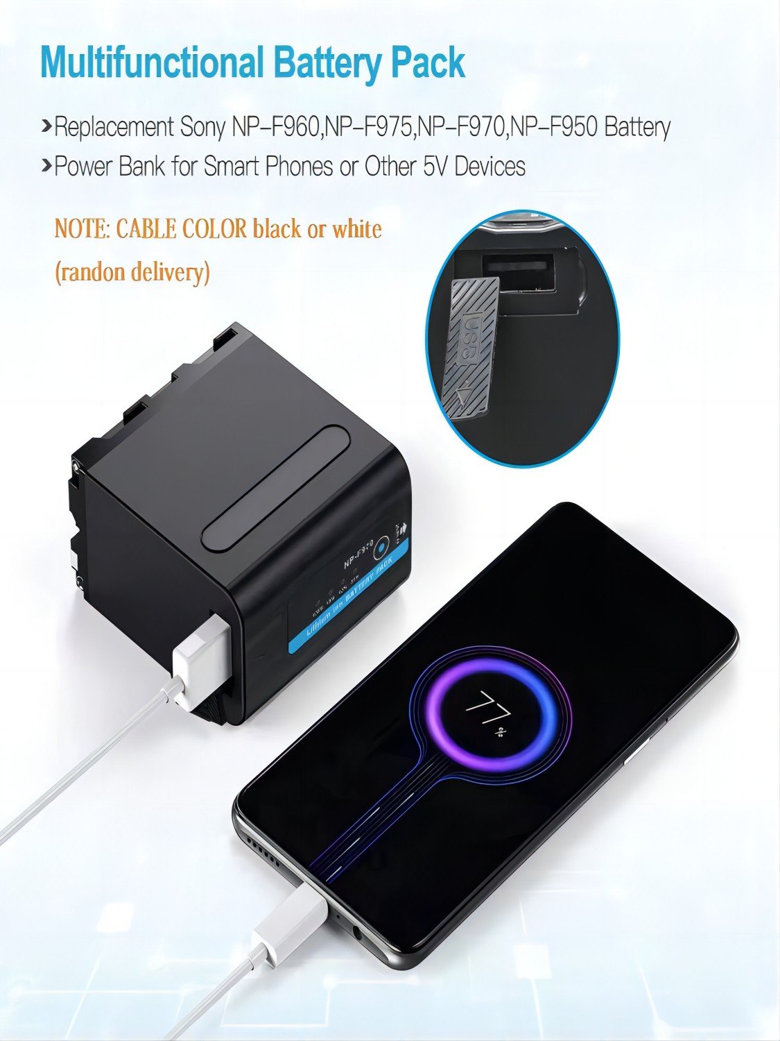 Accessory battery pack NP-F970 li-ion battery for digital camera rechargeable lithium-ion battery camera lithium power pack