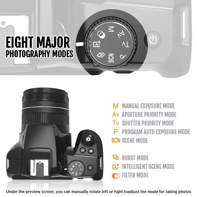 HIgh Quantity Digital Camera with Real 10X Optical Zoom UHD DSLR Camera with WiFi Function & DIS Anti Shake & HID headlight