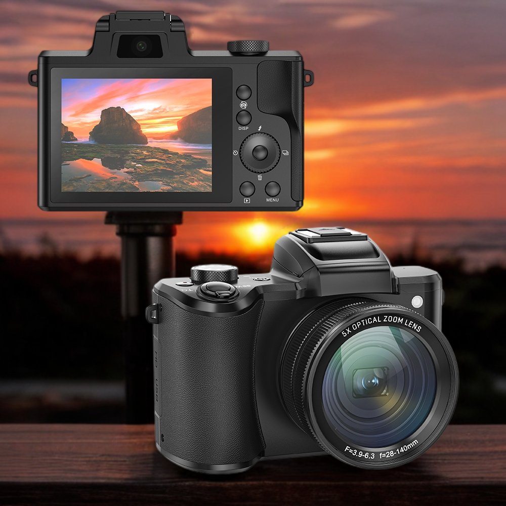 Old style 5X optical digital camera with touch screen 3.2-inch 5k photography camera