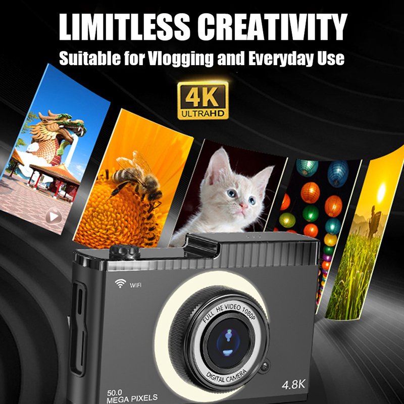 Kids Camera 2.4 IPS Screen 8X Zoom 600mAh Battery Point and Shoot Digital cameras for Photography