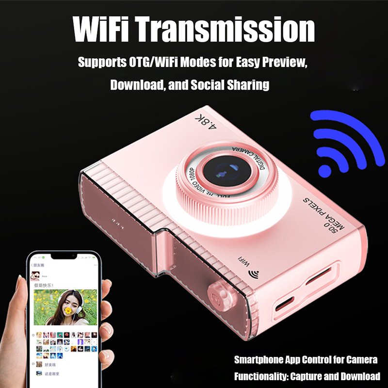 Kids Camera 2.4 IPS Screen 8X Zoom 600mAh Battery Point and Shoot Digital cameras for Photography