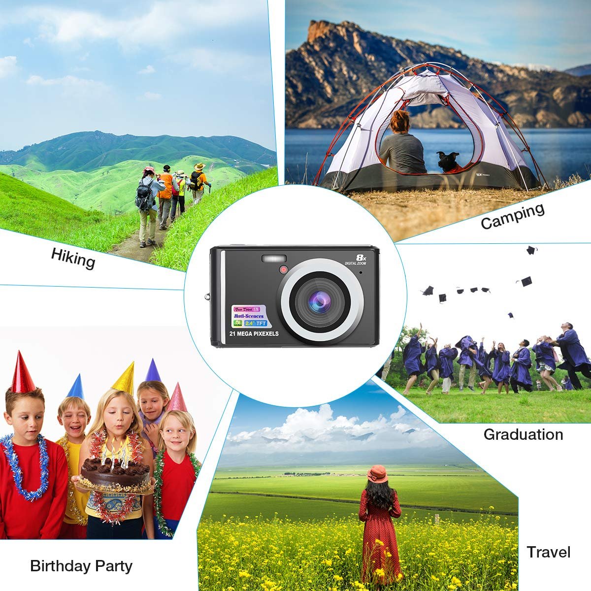 LCD Screen Rechargeable Students Compact Camera 1080P Digital Camera