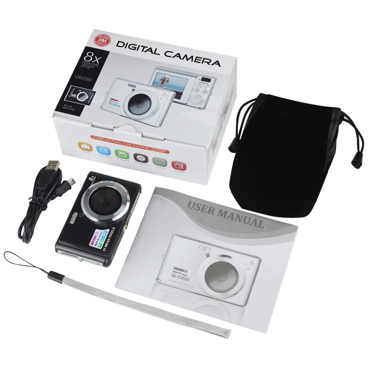 LCD Screen Rechargeable Students Compact Camera 1080P Digital Camera