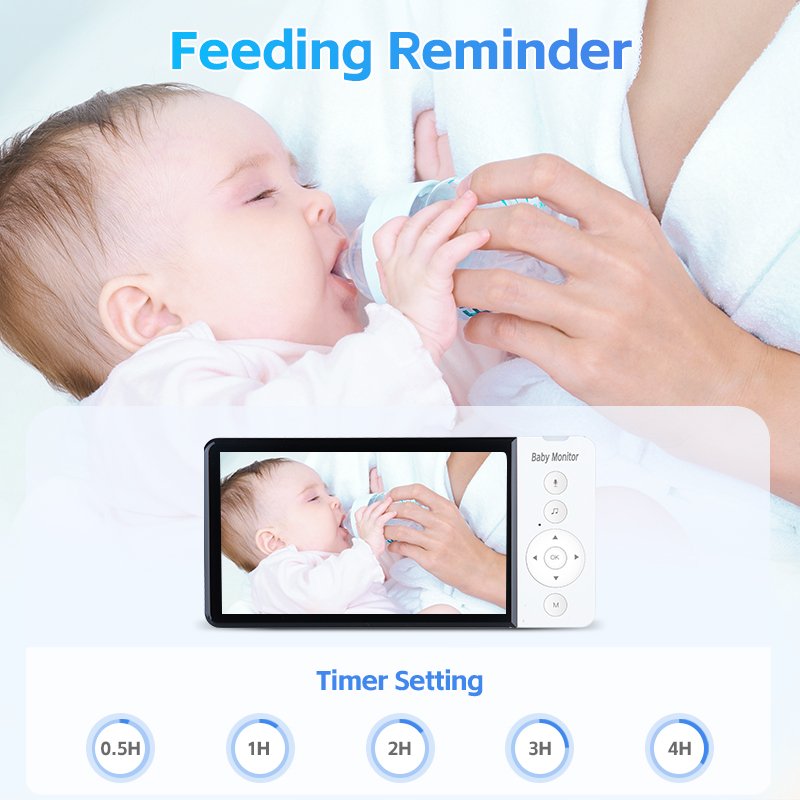 2024 Factory Digital Video Baby Monitor with Lar Capacity Battery 5inch 720p Crying Detection & New Audio Camera New Baby Pets