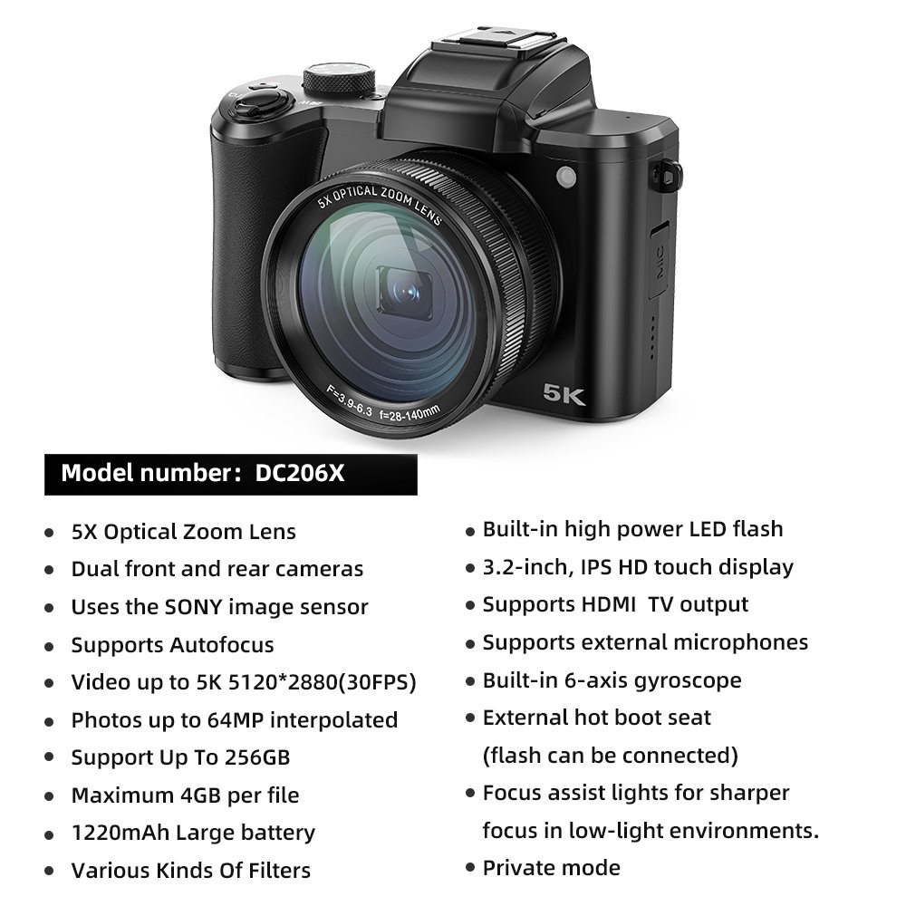 2024 New Compact DSLR Optical Zoom Digital Camera Professional Camera Optical Zoom Camera