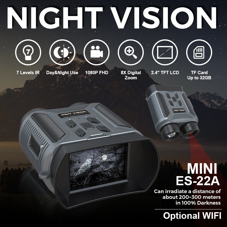 Night Vision Goggles 8X Digital Zoom Thermal Hunting Camera Scope Infrared Image Waterproofing Rechargeable Night Vision Camera