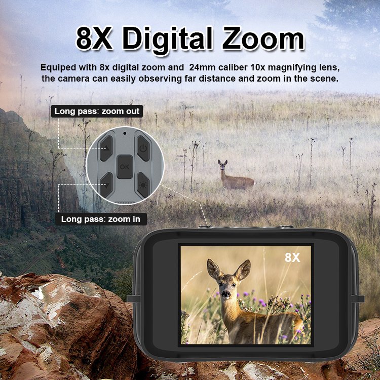 Night Vision Goggles 8X Digital Zoom Thermal Hunting Camera Scope Infrared Image Waterproofing Rechargeable Night Vision Camera