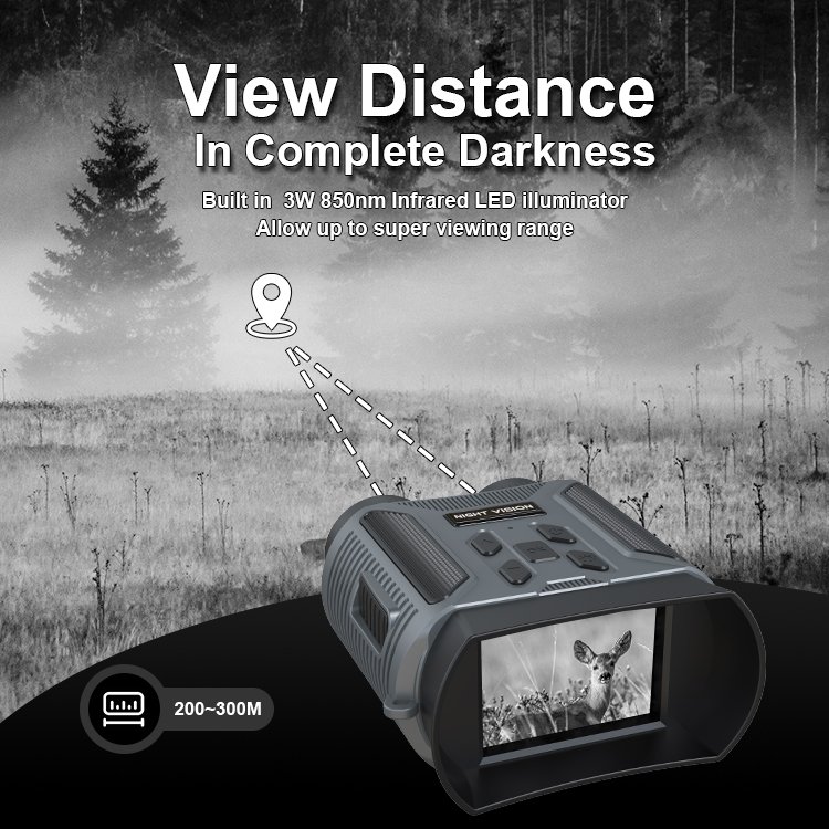 Night Vision Goggles 8X Digital Zoom Thermal Hunting Camera Scope Infrared Image Waterproofing Rechargeable Night Vision Camera