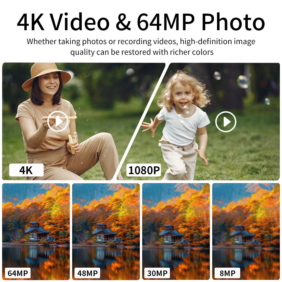 Hot Sale HD 4K 64MP Digital Retro Camera 3.0 TFT Flip Screen 18X Digital Zoom with Wifi Photo+Video Recording Vlog Camera