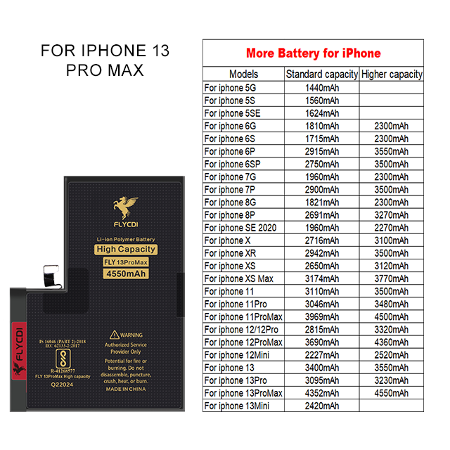 FLYCDI Oem Replacement High Capacity Digital Batteries Lithium Shenzhen Battery For Iphone Xs Max 11 12 13 Pro Max
