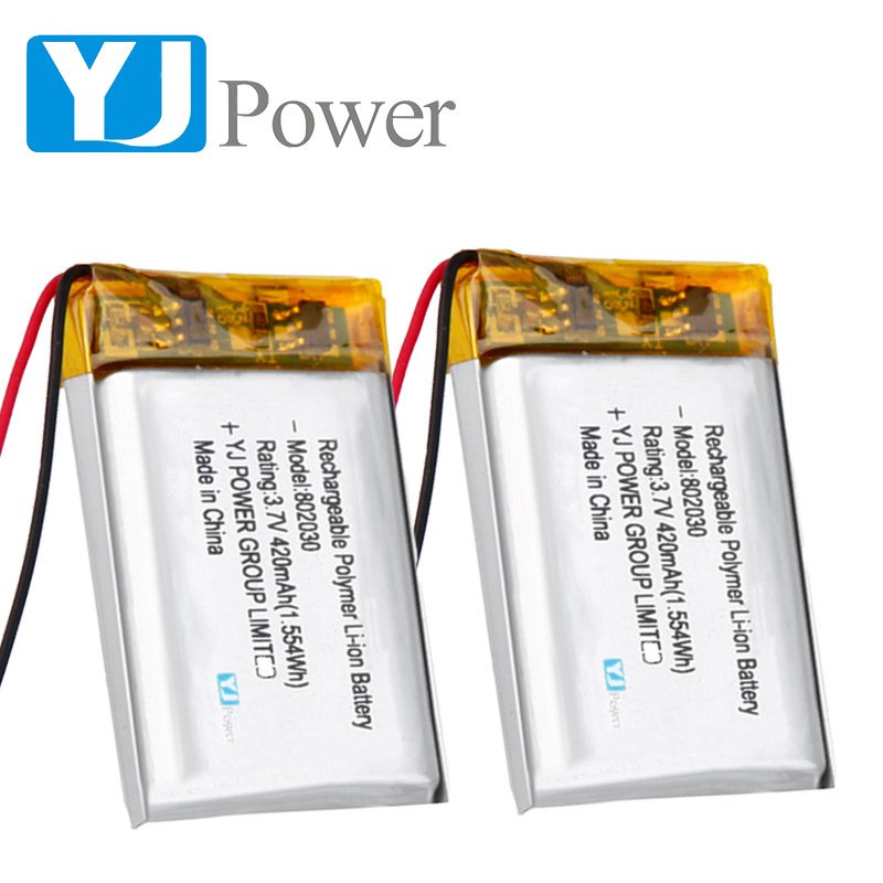 Rechargeable YJ802030 420mAh 3.7v KC Lithium ion polymer lipo battery