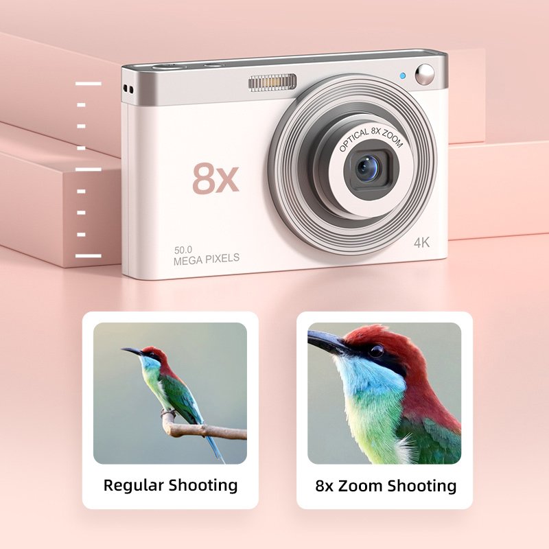 Newest Portable HD 4K 50MP Video Digital Camera 8X Optical Zoom AF Autofocus 2.88 Inch IPS Screen Vlog Mini Camera for Travel
