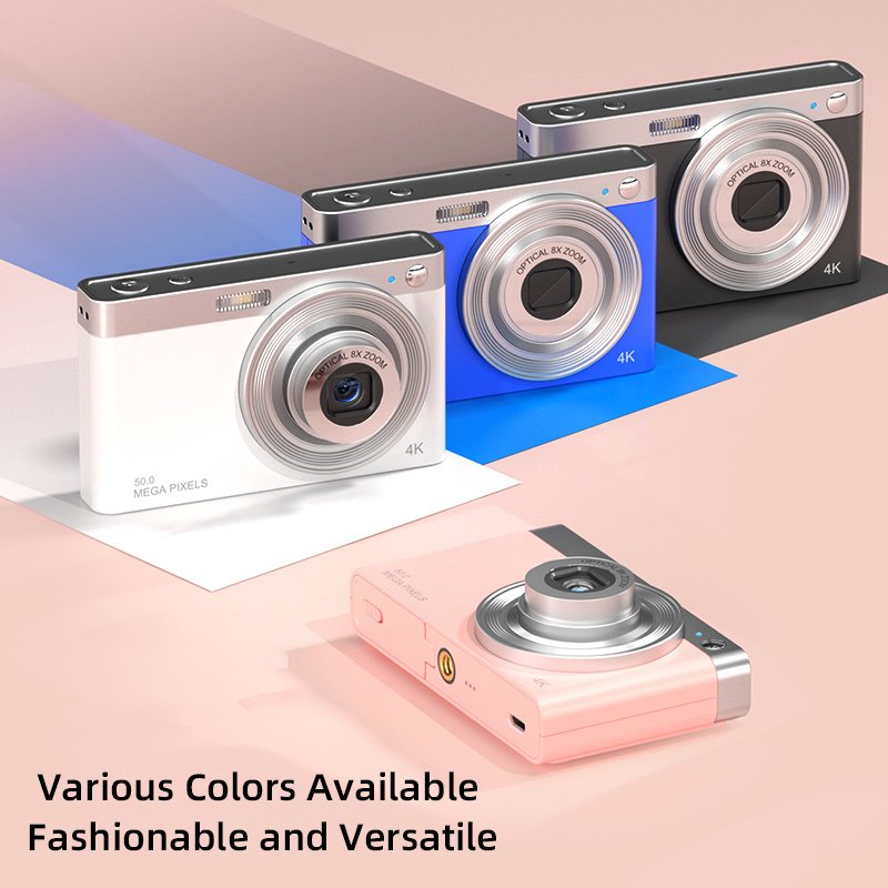 Newest Portable HD 4K 50MP Video Digital Camera 8X Optical Zoom AF Autofocus 2.88 Inch IPS Screen Vlog Mini Camera for Travel