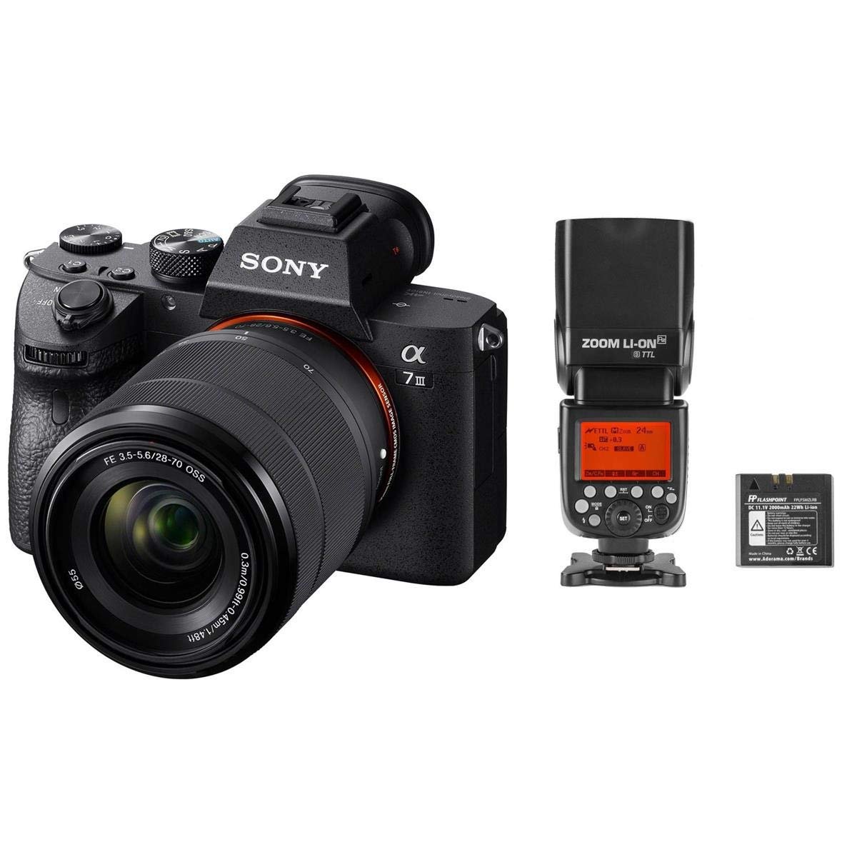 Full-frame Mirrorless Interchangeable-Lens Camera with 28-70mm Lens with 3-Inch LCD, Black