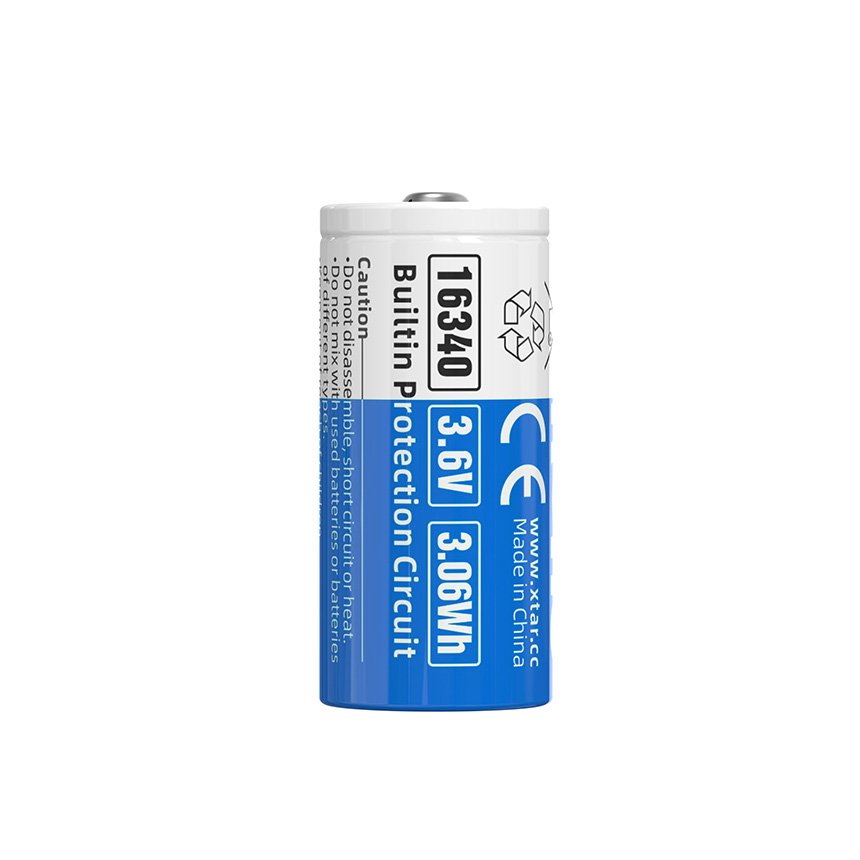XTAR New Style Best Selling 3.7V 850mAh 16340 Li Ion Battery for Flashlight Torch Digital Camera INFRARED VIEWERS