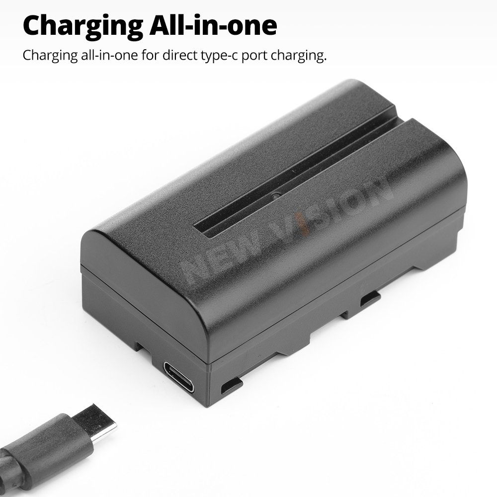 NP-F970/NP-F750/NP-F550 6600mAh lithium battery and USB charging cable for LED Video light and monitor