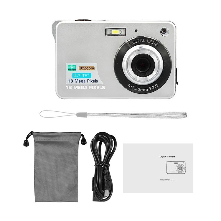 Digital Camera 2.7K HD 44MP Vlogging Camera with 16X Digital Zoom,Compact Pocket Camera with Fill Light for Kids Teens