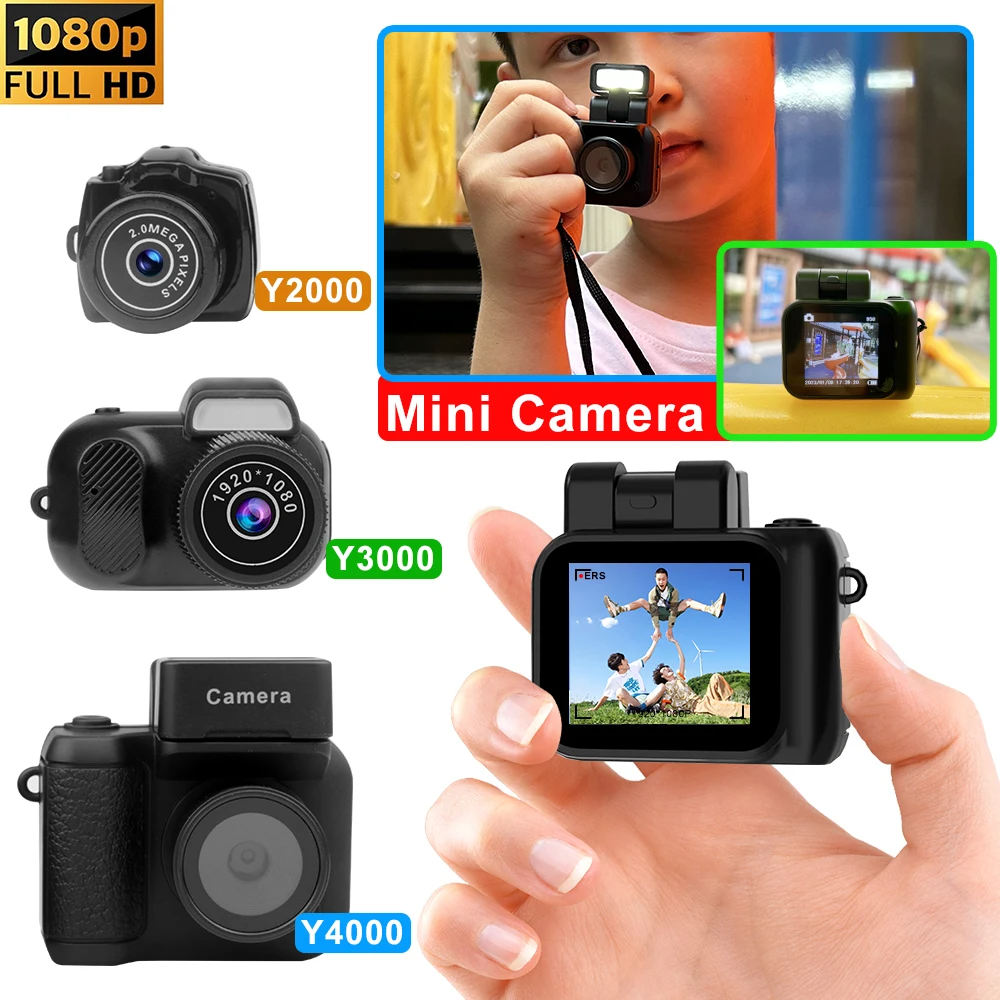 Wholesale Portable Retro Travel Vlog Camera with Flash 1080P HD Video Cameras for Student Y4000 Mini Digital Cameras for Kids