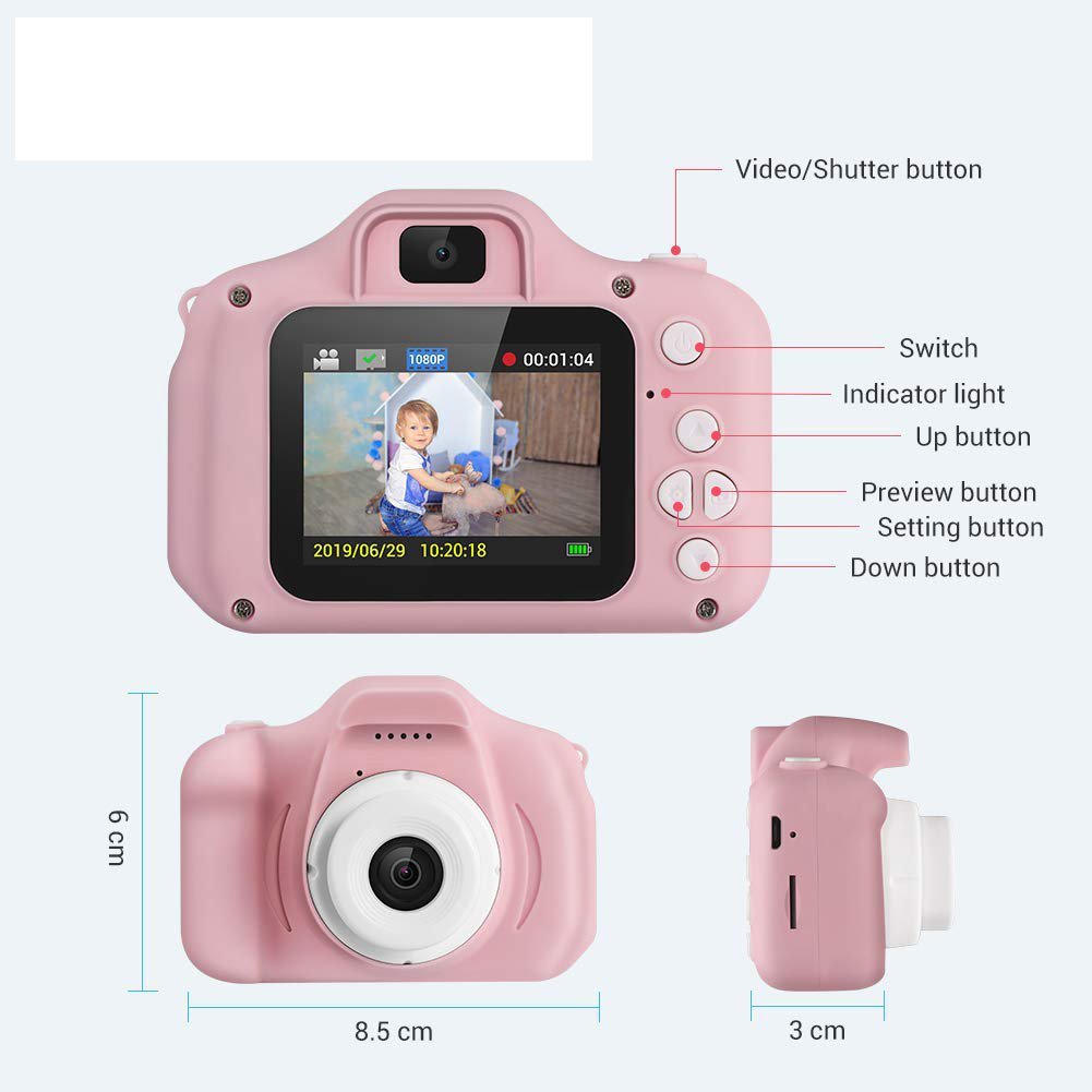 Upgrade Kids Selfie Camera Christmas Birthday Gifts HD Digital Video Cameras for Toddler