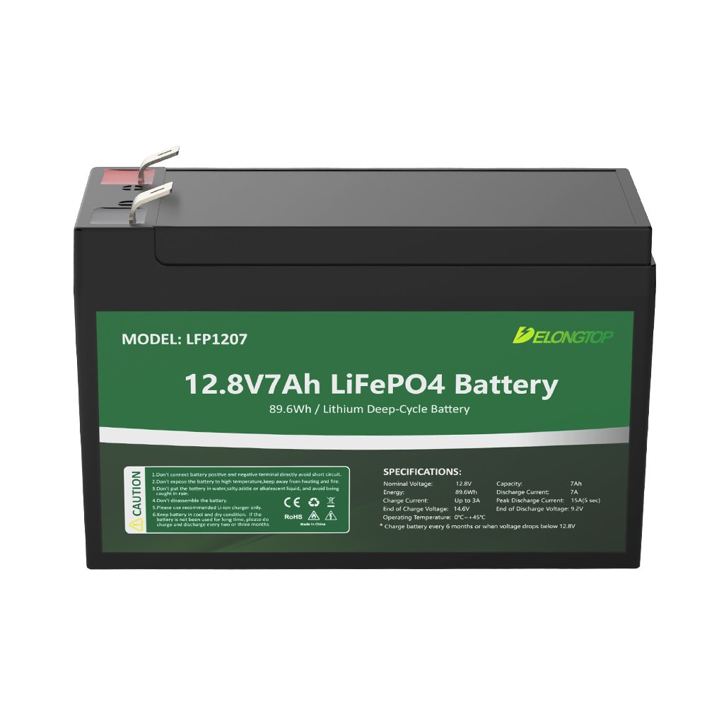Delong Factory Price Rechargeable Battery 12v 7ah Lifepo4 Batteries