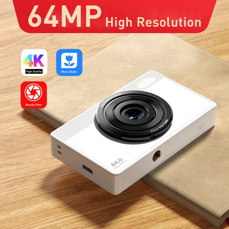 BENJIE Student Digital Camera 16X Zoom 4K 48 Mega Pixels Mini HD CCD CMOS Selfie Instant Capture Cheap SD Memory