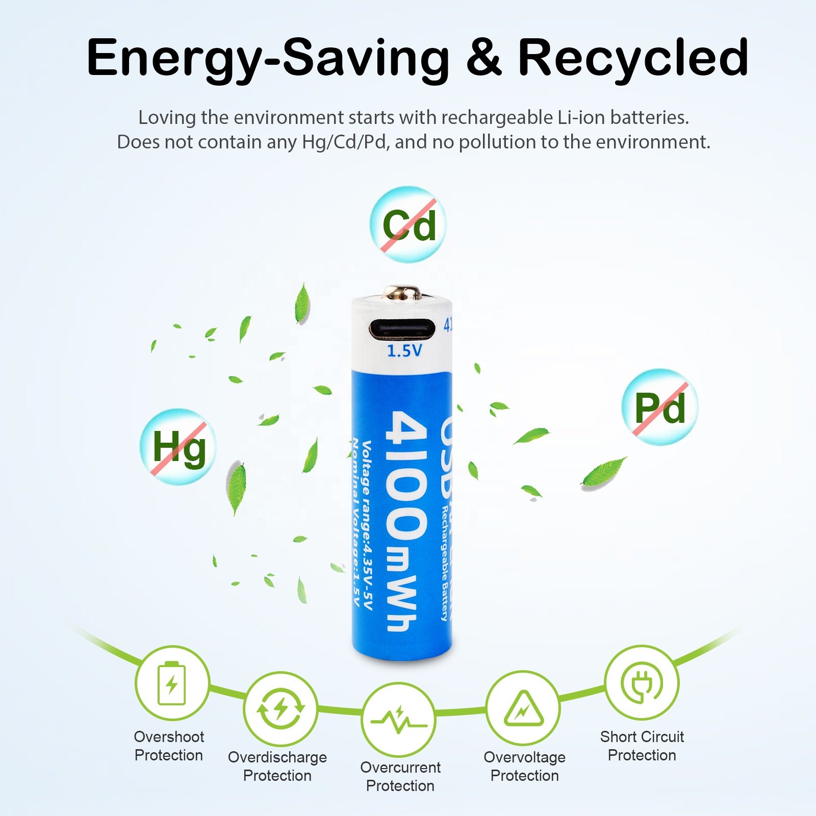 Wholesale Prices 4100MWH High Quality Digital Battery AA Type C 1.5V Usb Rechargeable Lithium Ion Batteries