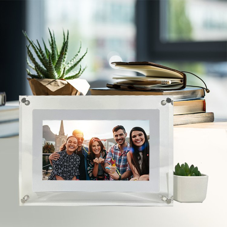 OEM 4" 5" 7" 10" Small Digital Photo Frame Acrylic Battery Support Automatically Play Video Picture Frame