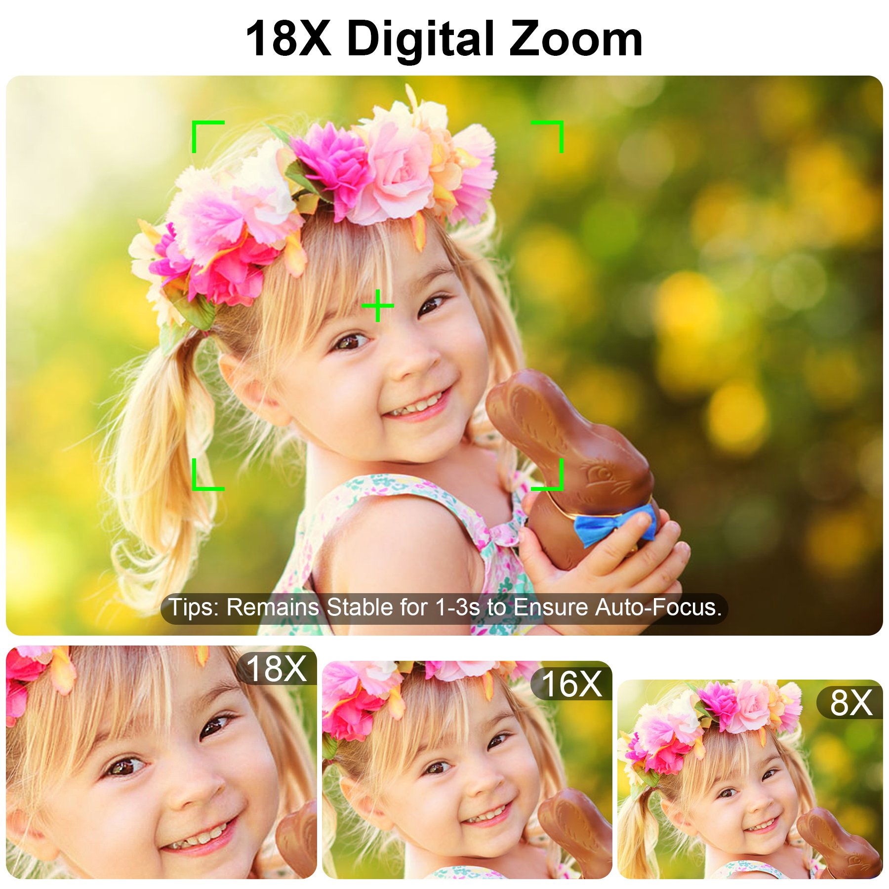 Compact Digital Camera 48MP 4K Video Camera with 18X Zoom and Auto Focus Ideal Gift for Teens and Students