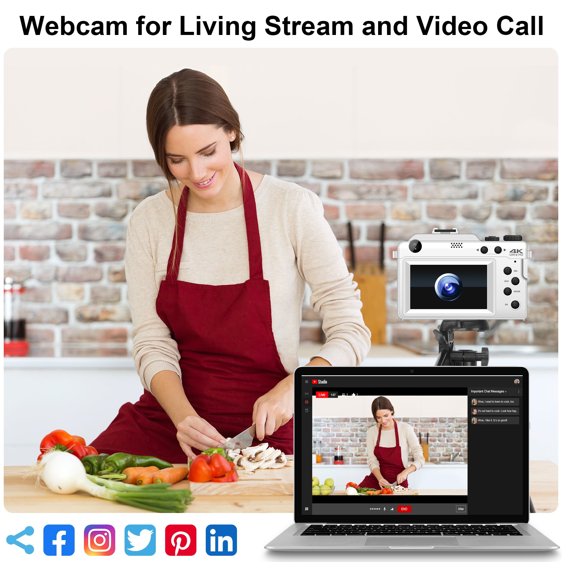 Compact Digital Camera 48MP 4K Video Camera with 18X Zoom and Auto Focus Ideal Gift for Teens and Students