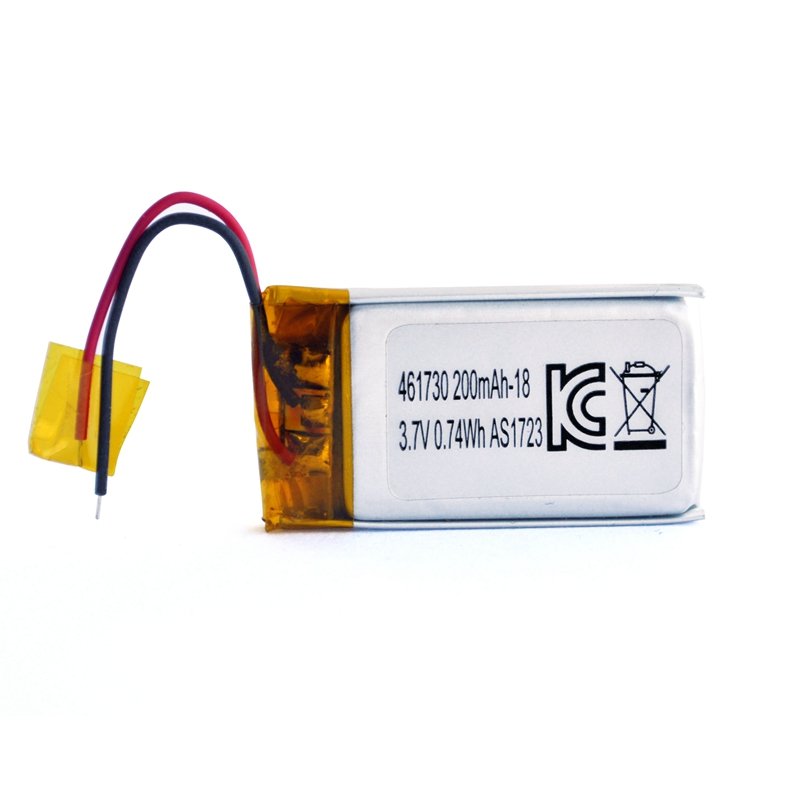 Rechargeable lithium polymer battery 3.7v 200mAh 461730 Li polymer battery with UL1642/KC/CE Certificates