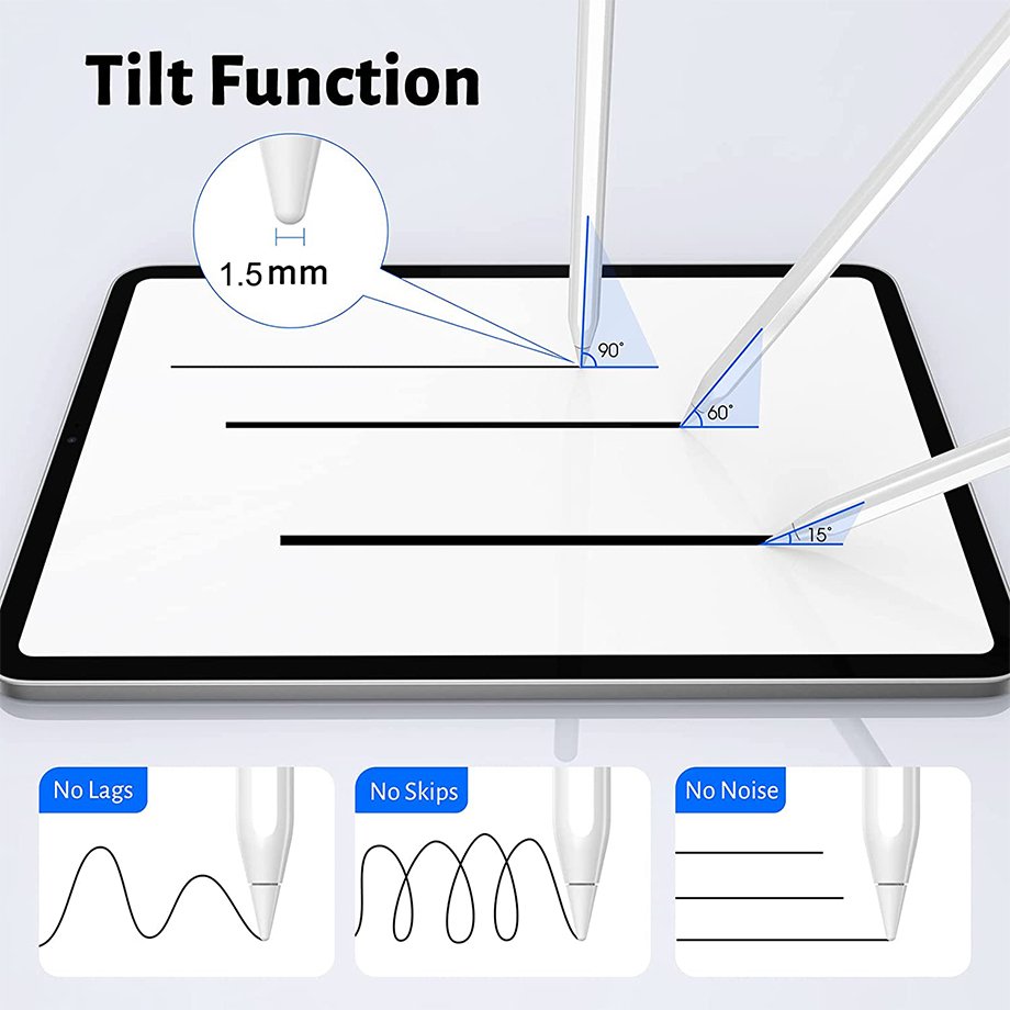 2 in 1 High Precision Stylus Pen with Lightning & Wireless Charging Apple Pencils for Drawing