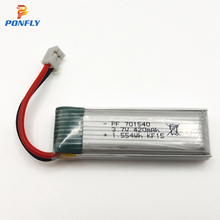 PONFLY Lipo Battery 420mAh Rechargeable Li-Polymer Battery 701540 3.7V 420mAh Lipo Battery For Small Digital Devices