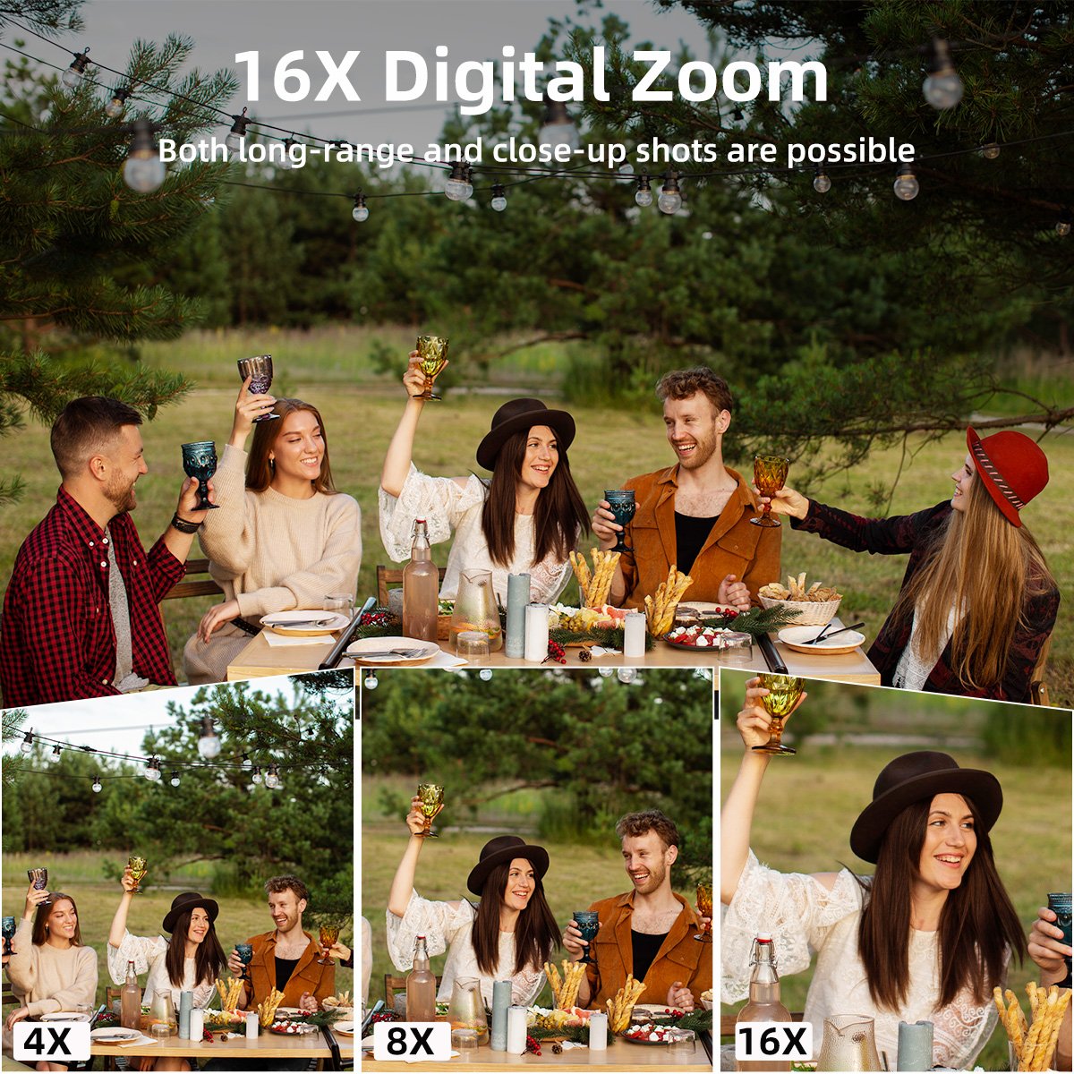 Newest 4K HD Digital Camera 2.8+2.0'' Dual IPS Screen Auto Focus 16X Digital Zoom Webcam Wifi Vlog Camera for Photography