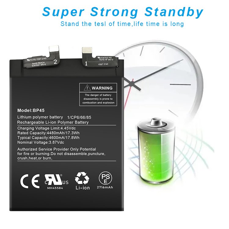 Lithium-ion polymer mobile phone battery BP45 for Xiaomi Mi 12 Pro 3.87V 4600mAh Digital battery